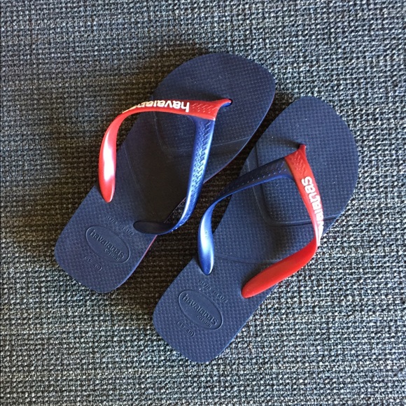 Havaianas' Casual Flip Flops Navy Blue/Red - Picture 1 of 2